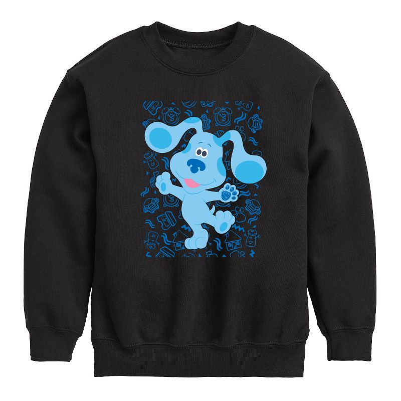 Boys' - Blue's Clues & You! - Blue Waves Hello Graphic Long Sleeve Fleece Sweatshirt