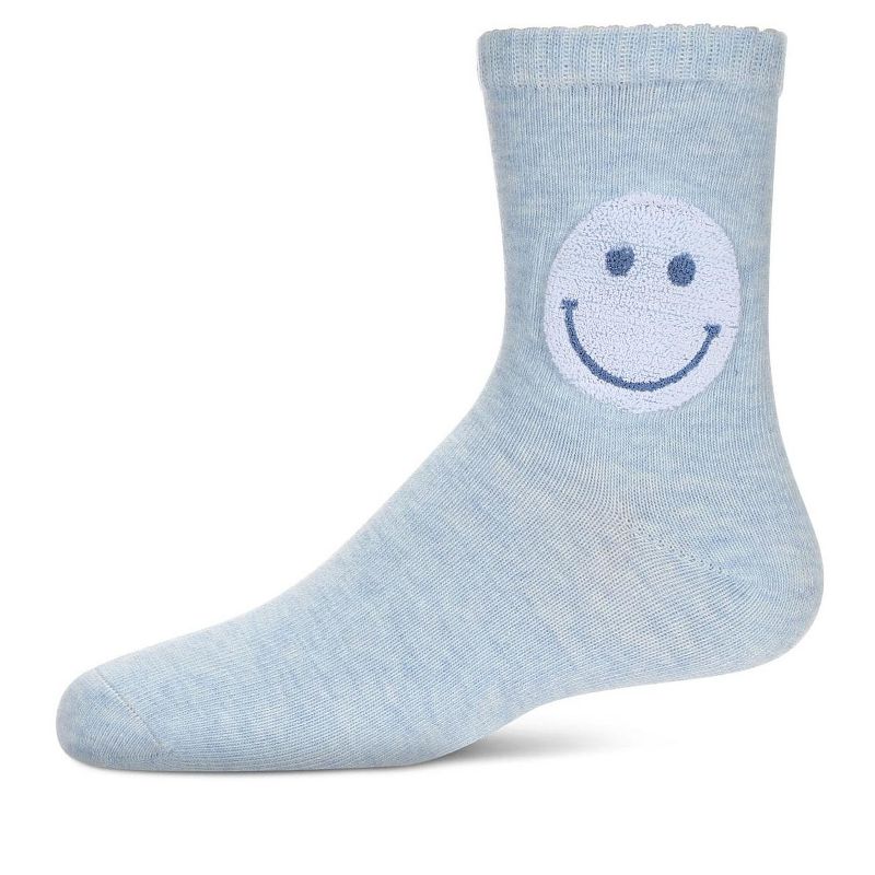Memoi Girls' Ziggy Double Ring Cotton Blend Anklet Sock