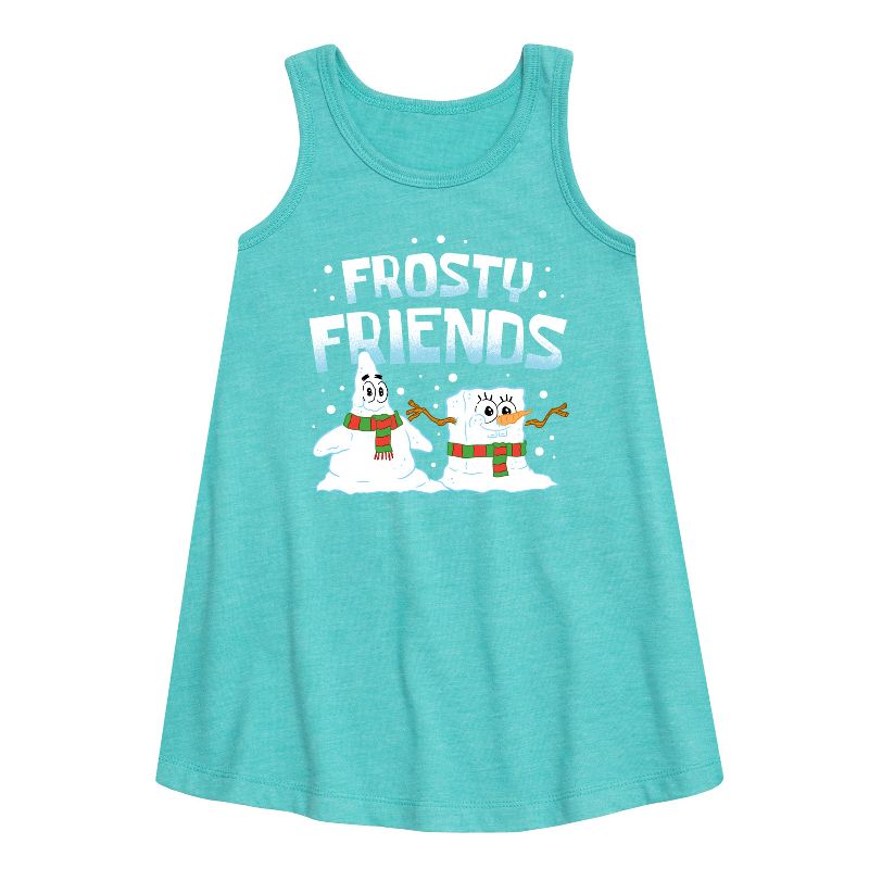 Girls' - SpongeBob SquarePants - Frosty Friends Graphic Sleeveless Aline Dress