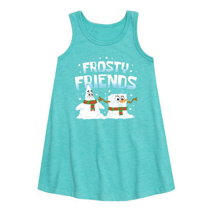 Girls' - SpongeBob SquarePants - Frosty Friends Graphic Sleeveless Aline Dress