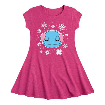Girls' - Pokémon - Squirtle And Snowflakes Fit & Flair Cap Sleeve Dress