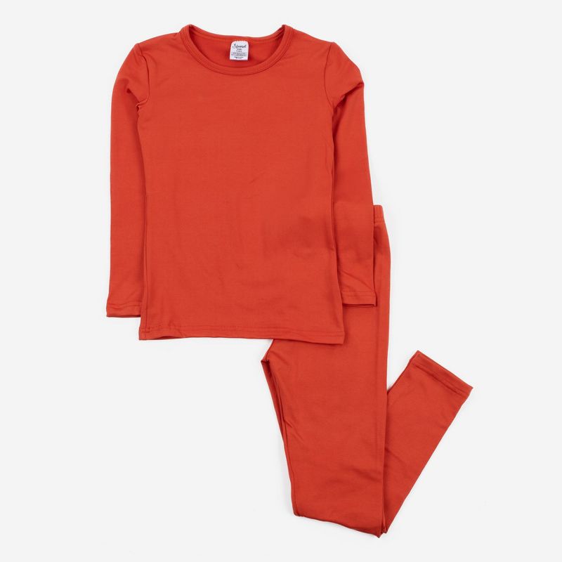Leveret Kids Two Piece Classic Solid Color Thermal Pajamas