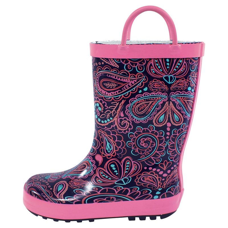Hudson Baby Infant Girl Rain Boots, Paisley Punch
