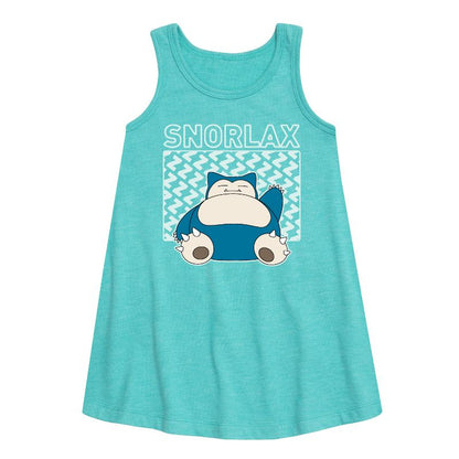 فستان سنورلاكس الجرافيكي بدون أكمام للفتيات - بوكيمون