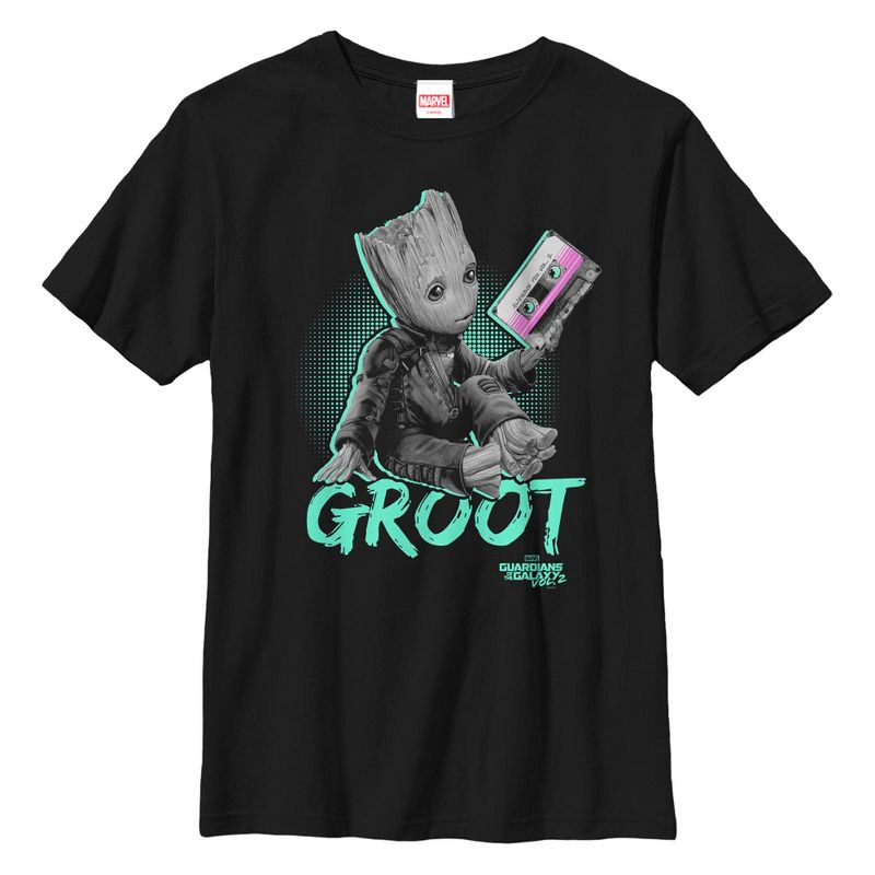 Boy's Marvel Groot Awesome Mix Neon T-Shirt