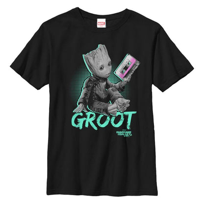 Boy's Marvel Groot Awesome Mix Neon T-Shirt