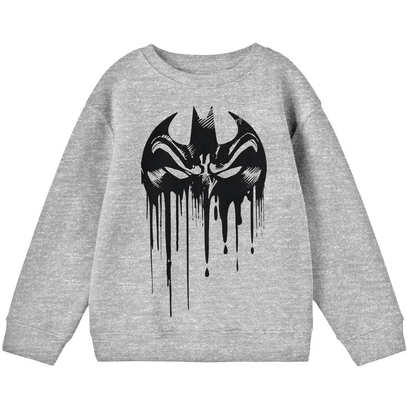 قميص رياضي بأكمام طويلة للأولاد مطبوع عليه شعار قناع باتمان المقطر