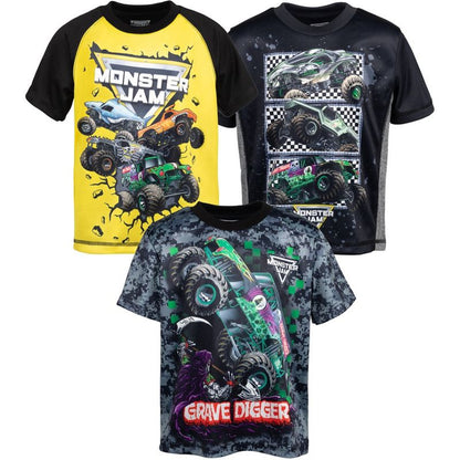 Monster Jam Grave Digger El Toro Loco Megalodon Truck 3 Pack T-Shirts