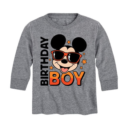 Boys' - Disney - Mickey Birthday Boy Long Sleeve Graphic T-Shirt