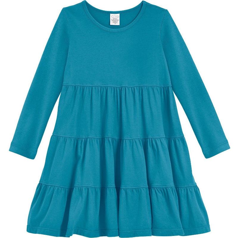 City Threads Girls Soft Jersey Cotton Long Sleeve Tiered Dress - USA-Made Comfortable & Stylish Kids/Toddlers Clothing (Part 2)
