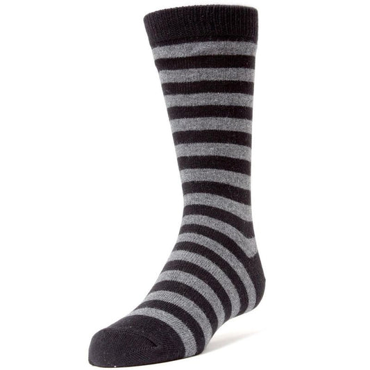 Memoi Two Color Striped Boys Cotton Blend Dress Socks