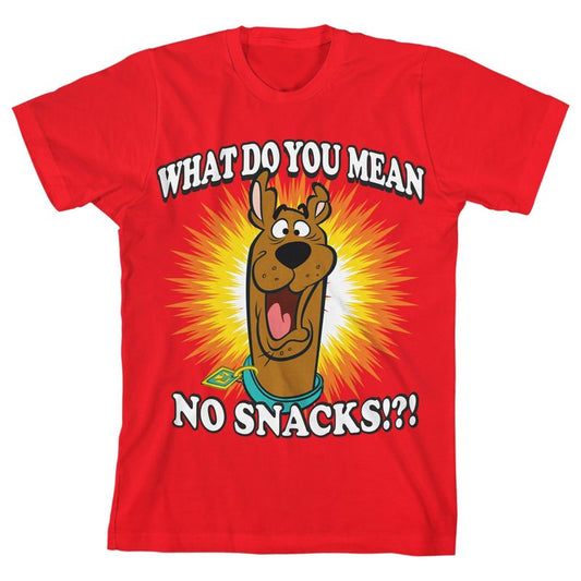 Scooby Doo What Do You Mean No Snacks?! Youth Red Graphic Tee