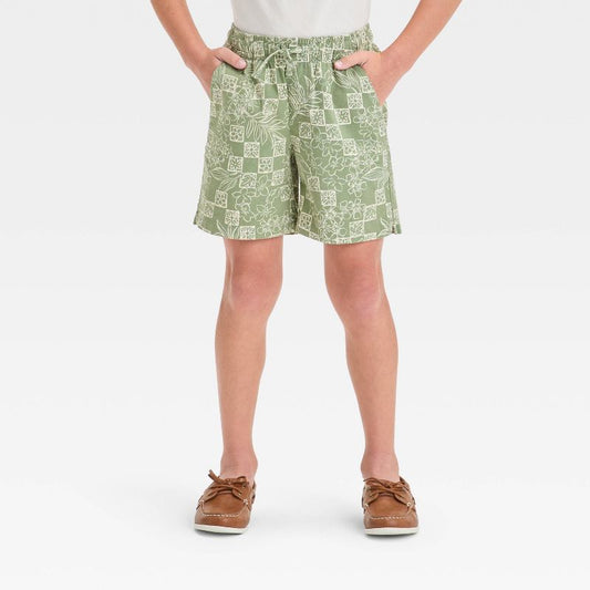 Boys' Textured 'Above the Knee' Printed Pull-On Shorts - Cat & Jack™ Sage Green
