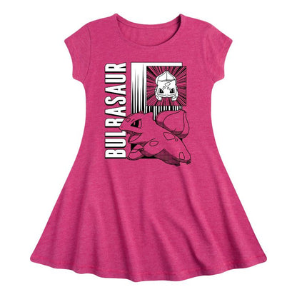 فستان بناتي - بوكيمون - معركة أنمي بولباسور - فستان مناسب وواسع بأكمام قصيرة