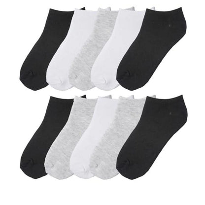 جوارب قصيرة للكاحل/منخفضة القطع من Tipi Toe للأولاد الكبار، 10 أزواج، أنيقة وخفيفة الوزن، بألوان سادة