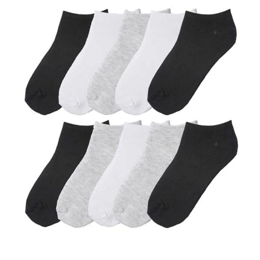 جوارب قصيرة للكاحل/منخفضة القطع من Tipi Toe للأولاد الكبار، 10 أزواج، أنيقة وخفيفة الوزن، بألوان سادة