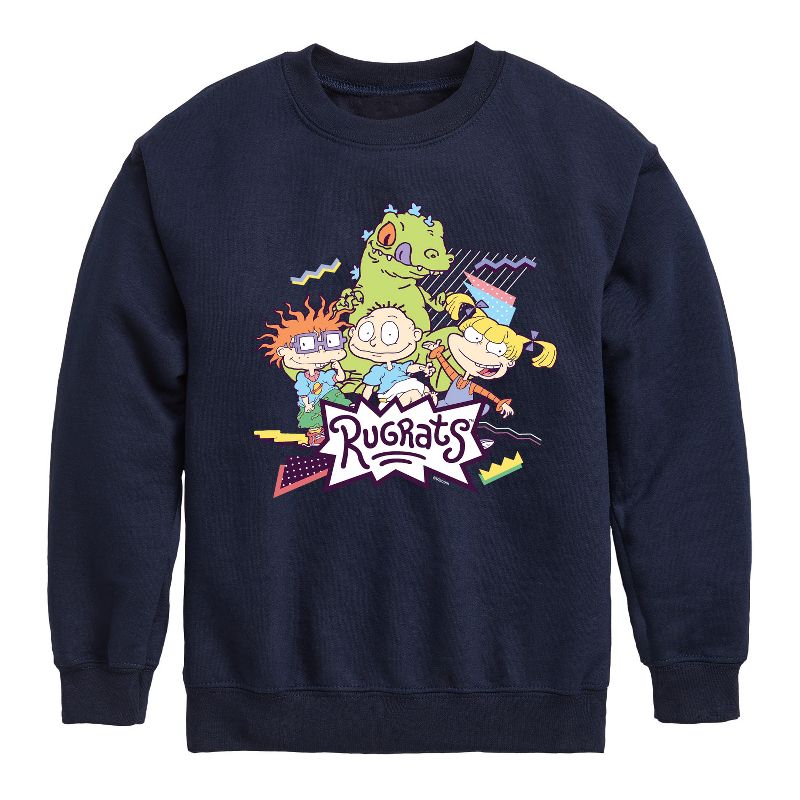 Boys' - Rugrats - Retro Rugrats Graphic Long Sleeve Fleece Sweatshirt