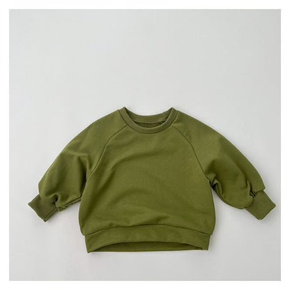 MyKids-Usa Baby Solid Color Long Sleeve Pullover Crewneck Hoodies