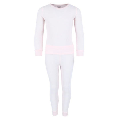Rene Rofe Girl's Waffle Thermal Long Underwear 2-Piece Set