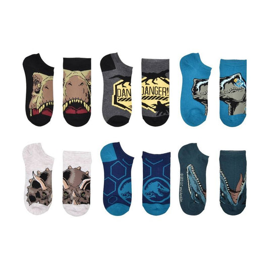 Boys' Disney Jurassic No Show Socks - Black