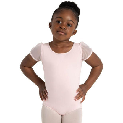 لباس ضيق من كابيزيو بأكمام منتفخة وفتحة خلفية - للبنات