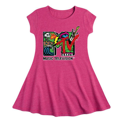 Girls' - MTV - Skater Fit & Flair Cap Sleeve Dress