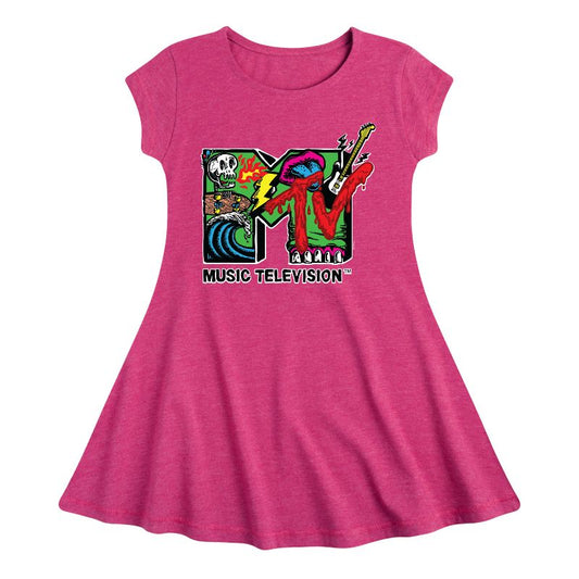 Girls' - MTV - Skater Fit & Flair Cap Sleeve Dress