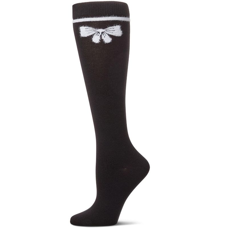 Memoi Girls' Fuzzy Bow Knee High Socks