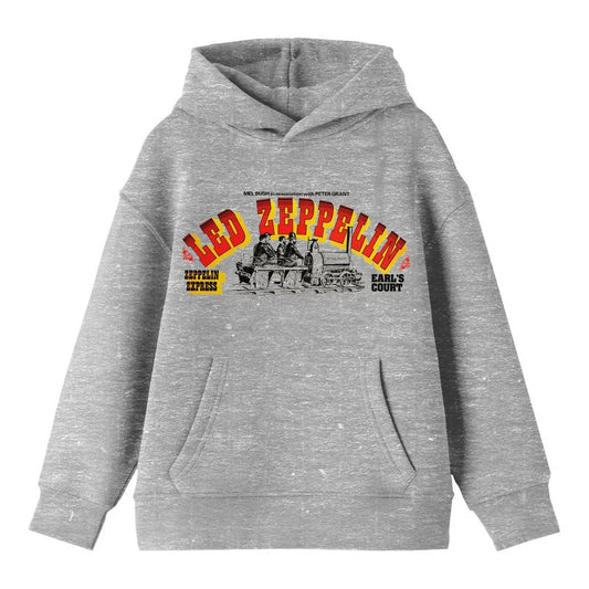 Led Zeppelin Earl's Court Youth Athletic Heather Long Sleeve Hooded Sweatshirt