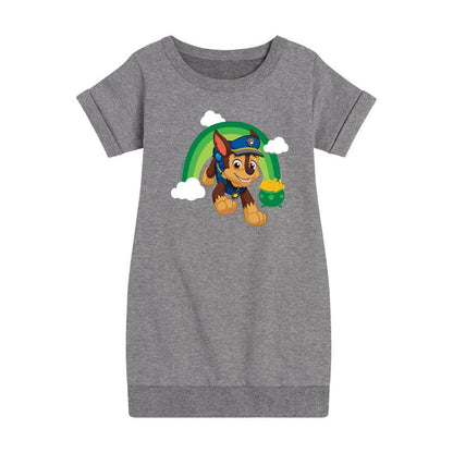 Girls' - Paw Patrol - Chase The Rainbow Graphic Short Sleeve Fleece Dress