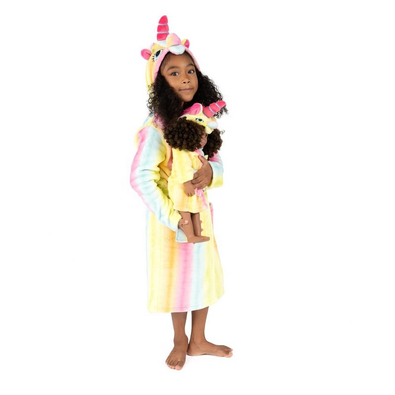 Leveret Girl and Doll Matching Hooded Fleece Robes - Classic Prints