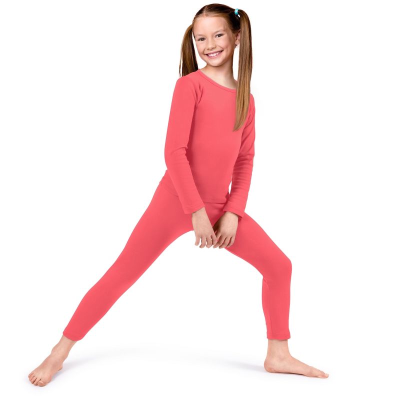 Rocky Thermal Underwear for Girls, Long Johns Fleece Lined Set, Shirt & Pants, Base Layer