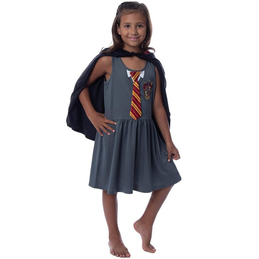 Harry Potter Girls' Gryffindor House Costume Nightgown Pajama Dress Grey