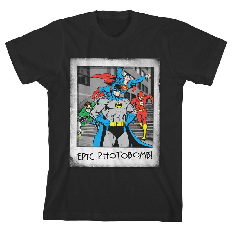 DC Comics Justice League Photobomb Youth Boys T-Shirt