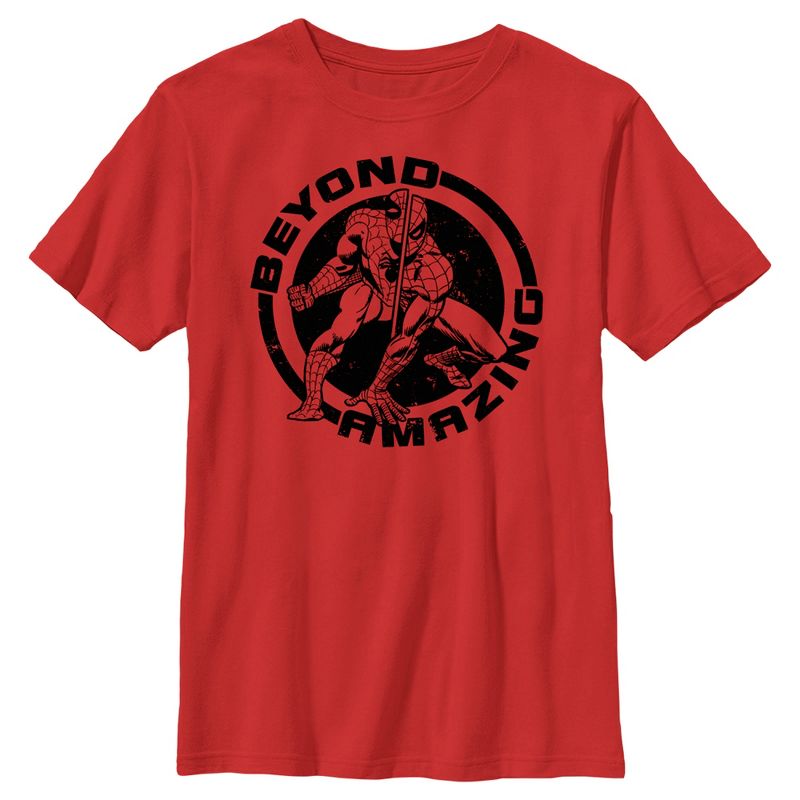 Boy's Spider-Man: Beyond Amazing Split Distressed Circle T-Shirt