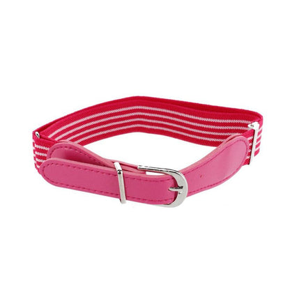 CTM Kids' Striped Elastic Stretch Belt with Buckle