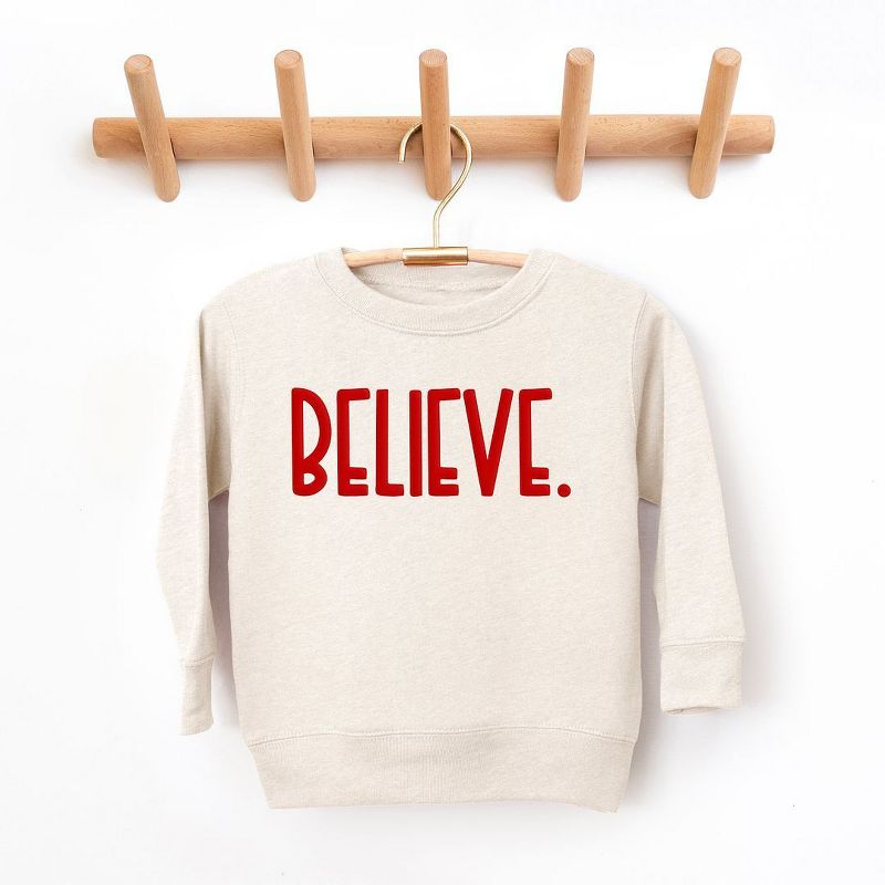 The Juniper Shop Believe Bold Puff Print Youth Ultra-Soft Graphic Sweatshirt