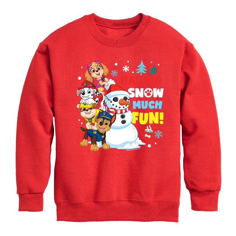 Boys' - Paw Patrol - Having Snow Much Fun Graphic Long Sleeve Fleece Sweatshirt