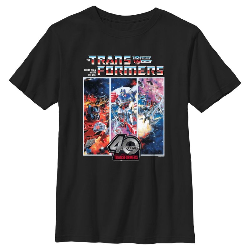تي شيرت ترانسفورمرز 40 عامًا للأولاد بألواح التزلج