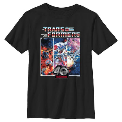 تي شيرت ترانسفورمرز 40 عامًا للأولاد بألواح التزلج