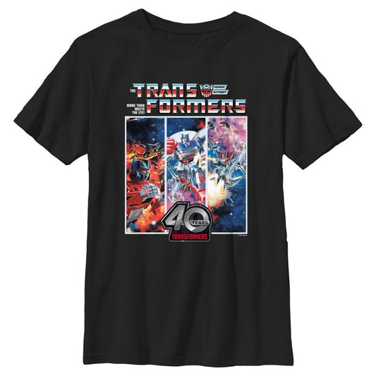 تي شيرت ترانسفورمرز 40 عامًا للأولاد بألواح التزلج