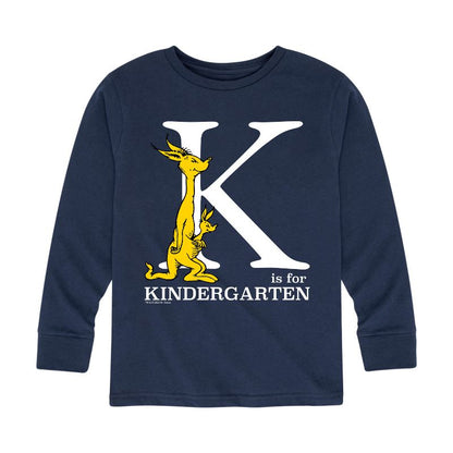 تي شيرت جرافيكي بأكمام طويلة للأولاد - دكتور سوس - K Is For Kindergarten