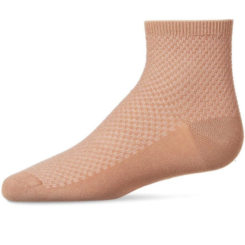 Memoi Girls' Pique Stitch Anklet Socks