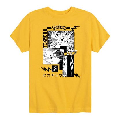 تي شيرت جرافيكي بأكمام قصيرة للأولاد - بوكيمون - معركة مانجا بيكاتشو