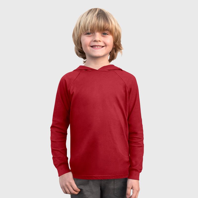 City Threads Boys Medium-Weight Long Sleeve Hooded Tee with Cuffs - 100% Cotton - USA-Made