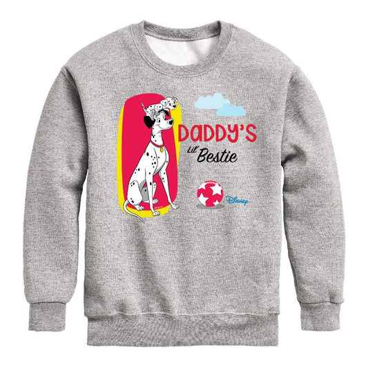 Boys' - 101 Dalmatians - Daddy's Lil Bestie Graphic Long Sleeve Fleece Sweatshirt