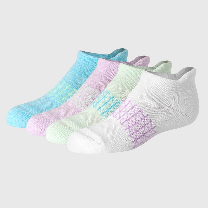 Hanes Girls' 4pk Absolute Active Heel Shield Socks - colors may vary