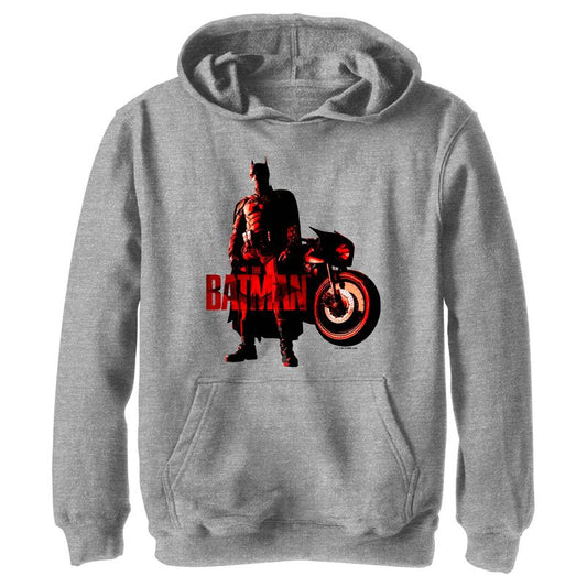 Boy's The Batman Red Batcycle Pull Over Hoodie