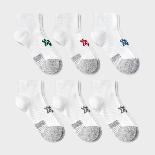 Kids' 6pk Ankle Length Socks - All In Motion™ White