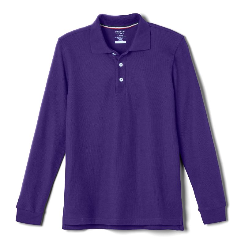 French Toast School Uniform Co-Ed Long Sleeve Pique Polo